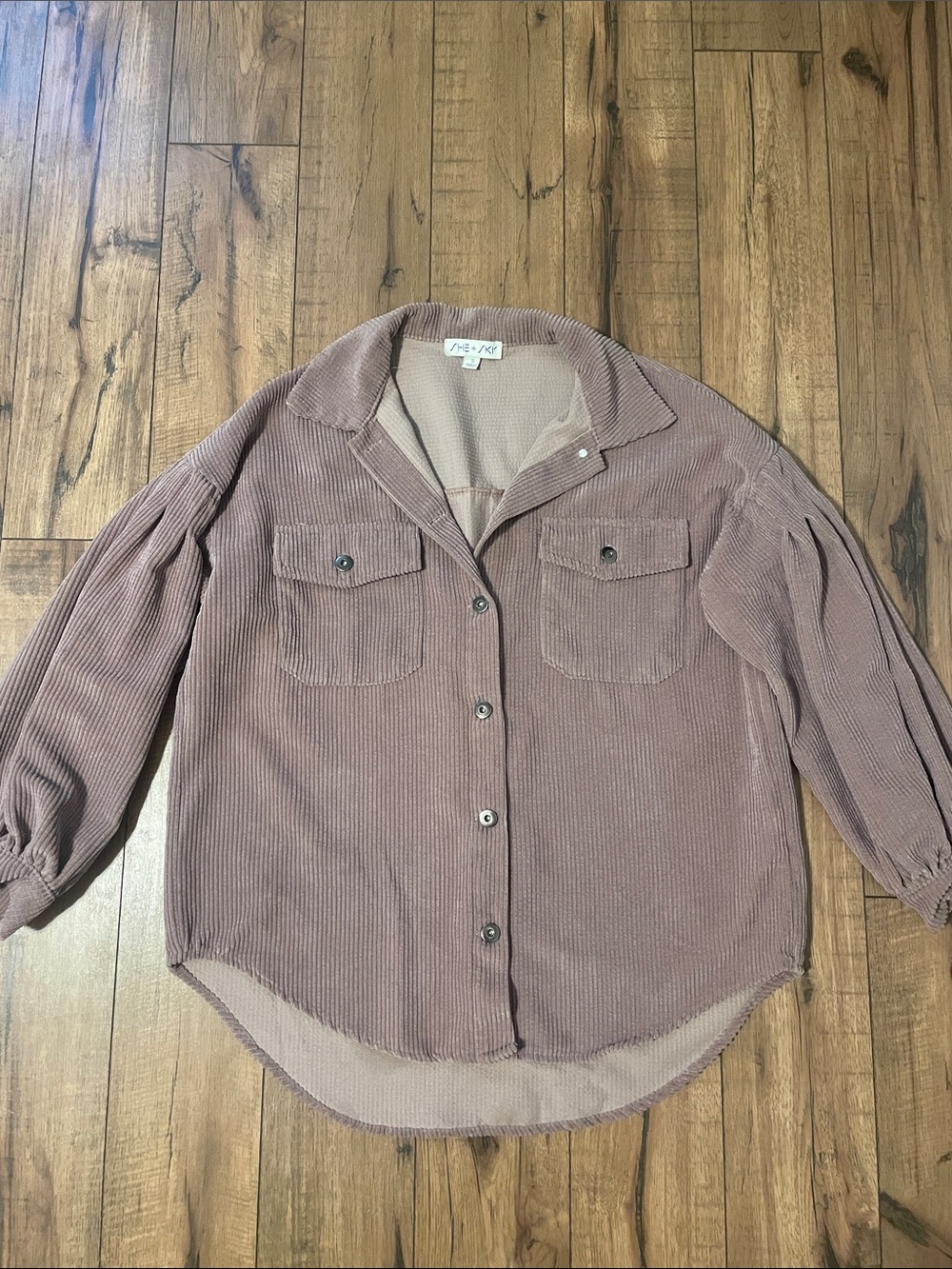 She + Sky Women's Button-Down shirt/jacket in Mauve